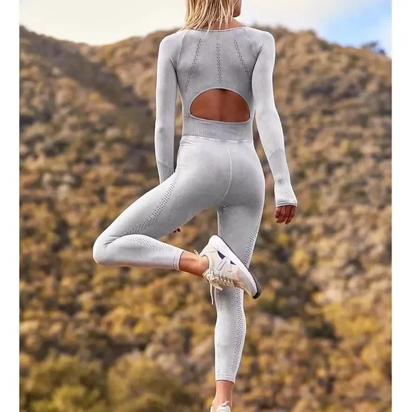 FREE PEOPLE | NWOT Good Karma Long-Sleeve Onesie in Ice Grey * - Picture 6 of 7